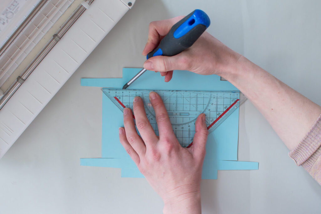 DIY Foto Geschenkbox selber machen Vorlage knicken