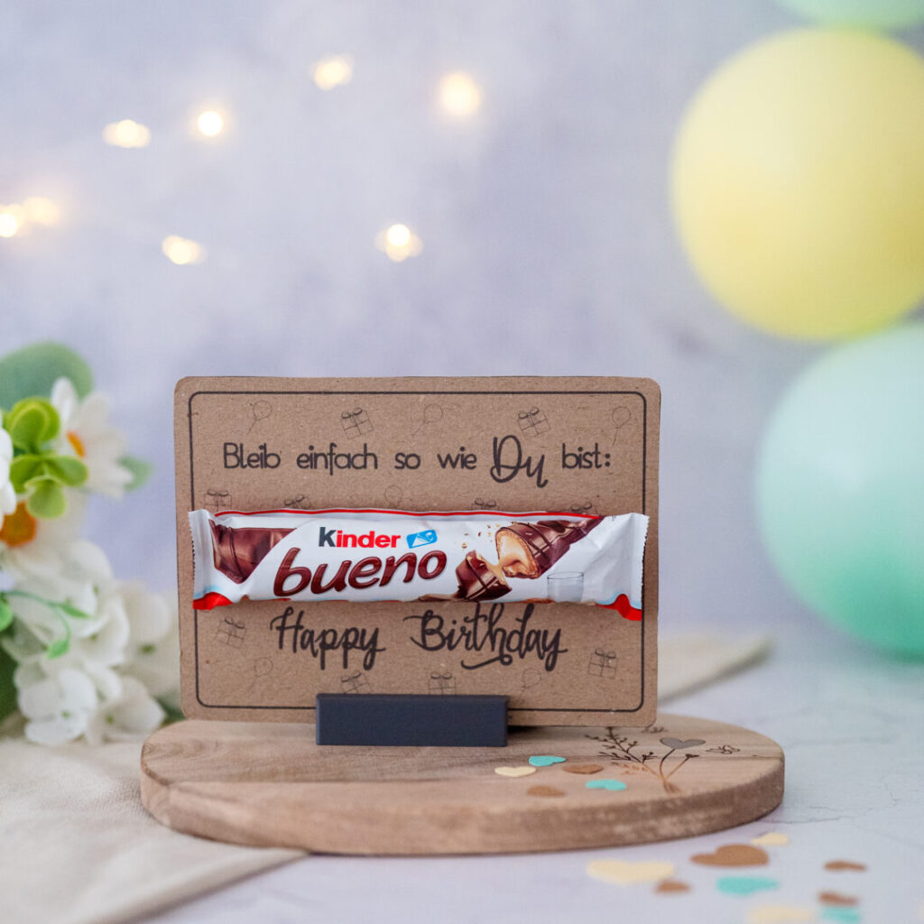 Geburtstagskarten Druckvorlage mit Süßigkeit