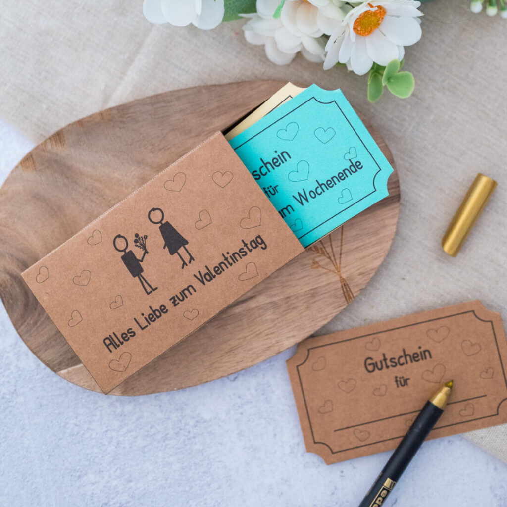 Valentinstags Idee: Gutscheinbox zum Ausdrucken